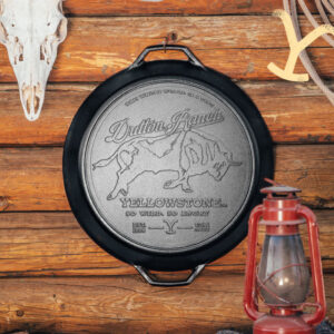 Yellowstone® 17 Inch Seasoned Cast Iron So Wild. So Angry Dual Handle Pan