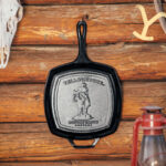 Yellowstone® 10.5 Inch Square Seasoned Cast Iron Cowboy Grill Pan